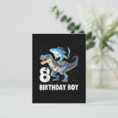 8歳の誕生日少年、サメの恐竜プリラット 招待状 (スタンド正面)