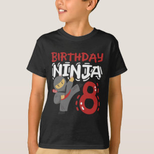8歳の誕生日忍者空手キッズ8歳の誕生日 Tシャツ