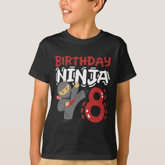 8歳の誕生日忍者空手キッズ8歳の誕生日 Tシャツ (正面)