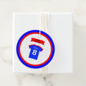 8歳の誕生日感謝していあなたの赤白青スポーツスター フェイバータグ (インサイチュ)