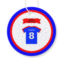 8歳の誕生日感謝していあなたの赤白青スポーツスター