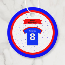 8歳の誕生日感謝していあなたの赤白青スポーツスター フェイバータグ