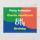 8歳の誕生日招待状ポストカード ポストカード (正面)