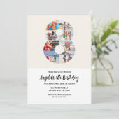 8歳の誕生日招待状 ミニマル - 数字の8 招待状 (スタンド正面)