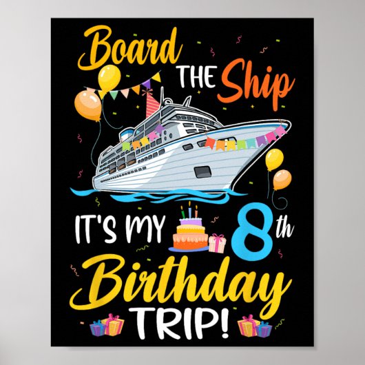 8歳の誕生日旅行クルーズパーティー 船に乗ろう ポスター (正面)