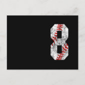 8歳の誕生日野球ビッグナンバーエイト8歳 ポストカード (正面)