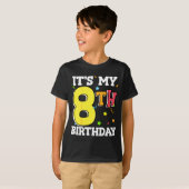 8歳の誕生日 お誕生日おめでとう 少年 少女 Tシャツ (正面フル)