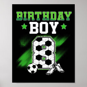 8歳の誕生日 サッカー少年 8歳の子供 誕生日プレゼント ポスター