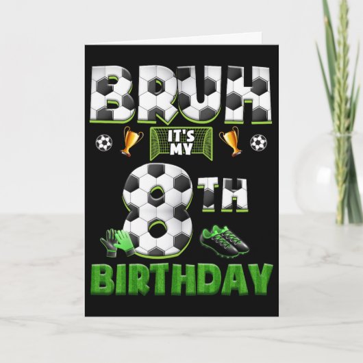8歳の誕生日 サッカー おもしろ 足元 8歳 カード (正面)