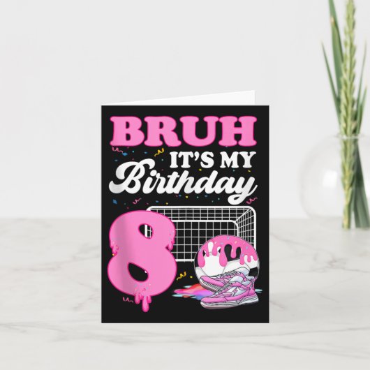 8歳の誕生日 サッカー アイスクリーム ドリップ ザ カード (正面)