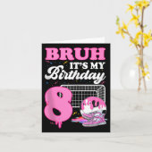 8歳の誕生日 サッカー アイスクリーム ドリップ ザ カード (黄色い花)
