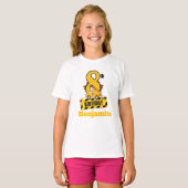 8歳の誕生日 ダンプトラック 建設テーマ パーティー Tシャツ (正面フル)