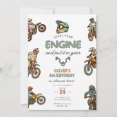 8歳の誕生日 ダートバイク少年 招待状 (正面)