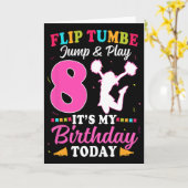 8歳の誕生日 チアリーダー 女の子 カード (黄色い花)