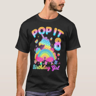 8歳の誕生日+女の子+ポップイット Tシャツ