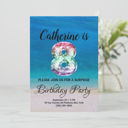 8歳の誕生日 招待状 (スタンド正面)