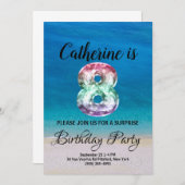 8歳の誕生日 招待状 (正面/裏面)