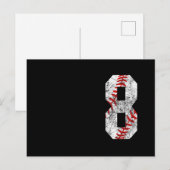 8歳の誕生日 野球の大きな数字8 8歳の男の子 女の子 ポストカード (正面/裏面)