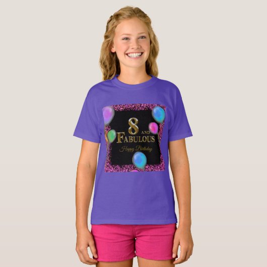 8歳の誕生日  Tシャツ (正面フル)