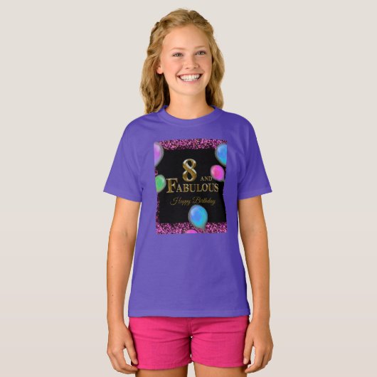 8歳の誕生日 Tシャツ (正面フル)