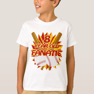 8歳の野球の熱狂者 Tシャツ