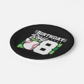 8歳の野球パーティーテーマ8誕生日ボーイ ペーパープレート (アングル)