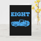 8歳の8歳の男の子誕生日のマッスルカー カード (黄色い花)