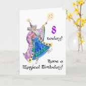 8歳の「ウィザード」誕生日カード カード (黄色い花)
