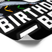 8歳キッズボーイズ8誕生日野球ダービング ポスター (角)