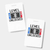 8歳ギフトレベル8誕生日男の子ビデオゲーム バッジ (正面&裏面)