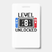 8歳ギフトレベル8誕生日男の子ビデオゲーム バッジ (裏面)