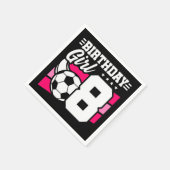 8歳サッカーサッカーパーティー8誕生日ガール スタンダードカクテルナプキン (角)