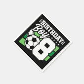 8歳サッカーサッカーパーティー8誕生日少年 スタンダードカクテルナプキン (角)