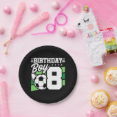 8歳サッカーサッカーパーティー8誕生日少年 ペーパープレート (パーティー)
