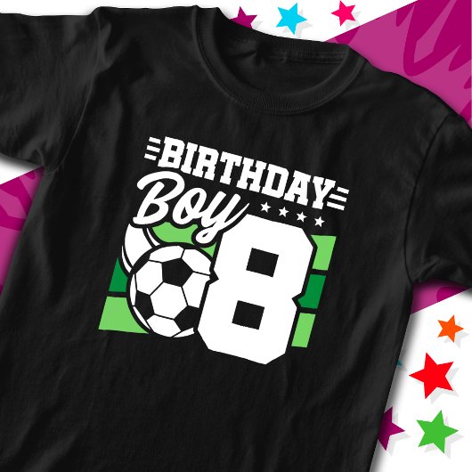 8歳サッカーサッカーパーティー8誕生日少年 Tシャツ
