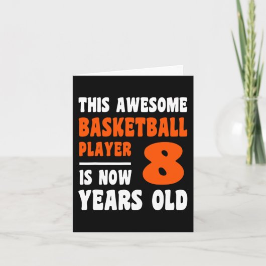 8歳ハッピー8誕生日バスケットボール8thバート カード (正面)