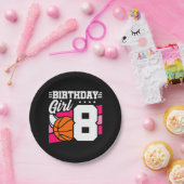 8歳バスケットボールパーティー8誕生日ガール ペーパープレート (パーティー)