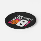 8歳バスケットボールパーティー8誕生日ガール ペーパープレート (アングル)