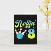 8歳ボーリング8歳パーティー8歳にローリン カード (黄色い花)