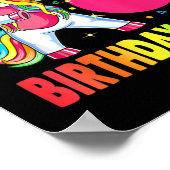 8歳ユニコーンフロッシング8誕生日ガール ポスター (角)