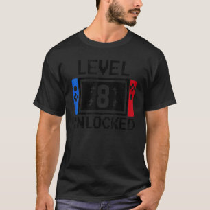 8歳レベル8誕生日ボーイビデオゲームゲーム Tシャツ