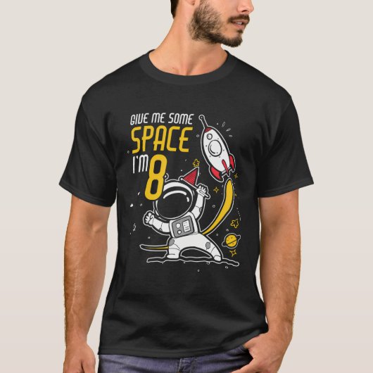 8歳ワイシャツ宇宙第8誕生日ボーイアスト Tシャツ (正面)