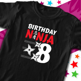 8歳忍者パーティースターキッズ8誕生日 Tシャツ