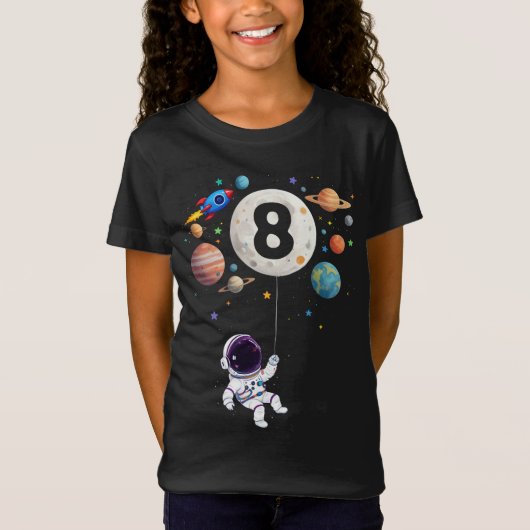 8歳誕生日惑星宇宙飛行士8誕生日 Tシャツ (正面)