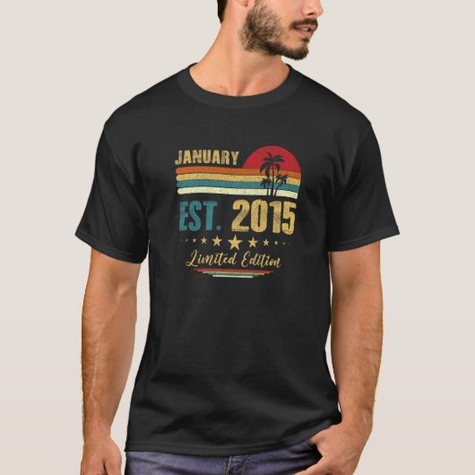 8歳2015年1月8誕生日 Tシャツ (正面)