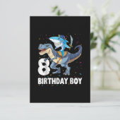 8歳8誕生日少年サメ恐竜プリラット 出欠カード (スタンド正面)