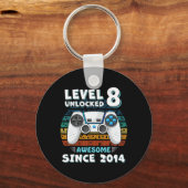 8歳BDayソンボーイおもしろいゲーマー8歳B キーホルダー (正面)