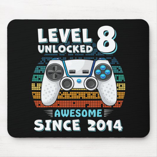 8歳BDayソンボーイおもしろいゲーマー8歳B マウスパッド (正面)