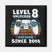 8歳BDayソンボーイおもしろいゲーマー8歳B マグネット (正面)