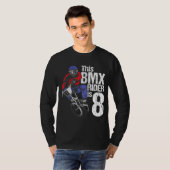 8歳BMXバースデーパーティーボーイズダートバイクビキン Tシャツ (正面フル)